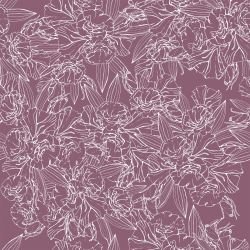 flower doodles sketched florals purple white reverse