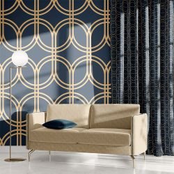 deco chic concept mural  curtain and lounge fabric