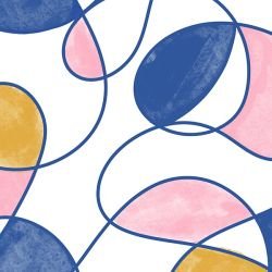 elegant contours ink dance yellow blue pink