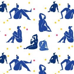 expressive forms poses and polka dots ocean