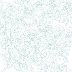 flower doodles sketched florals cyan blue white