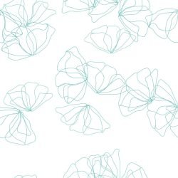 floral freestyle daydream flora teal white reverse