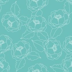floral freestyle modern herbarium teal white