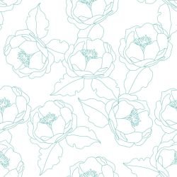 floral freestyle modern herbarium teal white reverse81