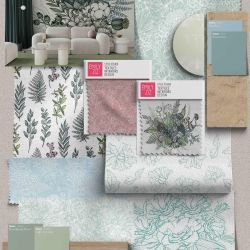 flower doodles moodboard blues