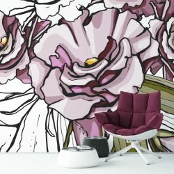 flower doodles mural concept floraly blooms 