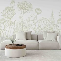 flower doodles mural concept flourshing floret
