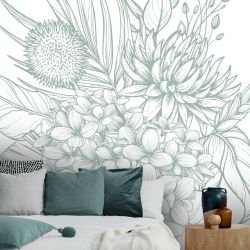 flower doodles mural concept whimsical daisy