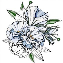 flower doodles mural fleeting colour blue green