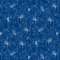 flower spray lily trumpets dark blue