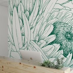 flowing flora concept protea perfection moss eggshell