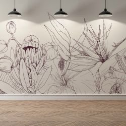 flowing flora concept tropical floral border mulberry eggshell