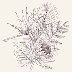 flowing flora paradise bouquet mulberry eggshell