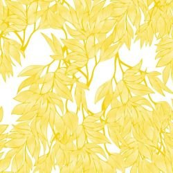 fronds silhouette intertwined white mustard twotone