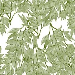 fronds silhouette intertwined white olive twotone