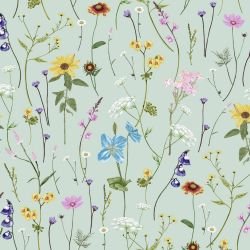 jungle story wild flowers greens 