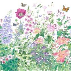 the painted garden floral border white detail 