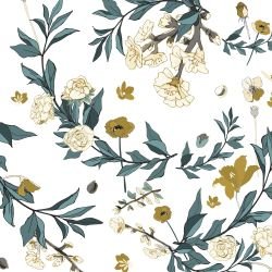 garden muse flowering vines bloom blue beige