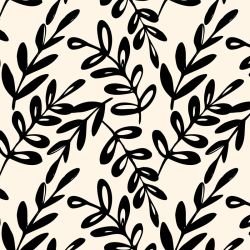 garden sketches loop leaves black beige