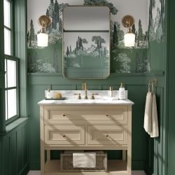 garden villa concept verdant retreat wallpaper