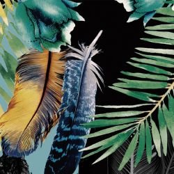 jungle jewels feathered canopy collage multi detail