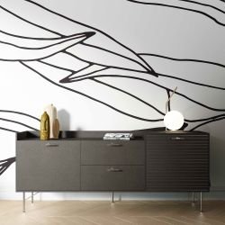 leaf outlines concept weeping willow mural