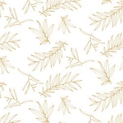 leaf outlines floating stem butternut white