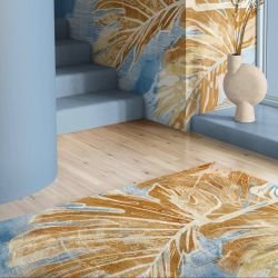 leafscape concept monsteria leaves rug wallpaper 