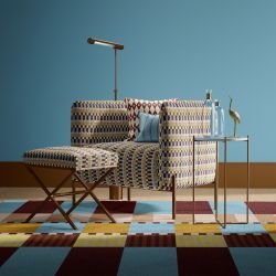 linea layers concept rug armchair ottoman upholstery