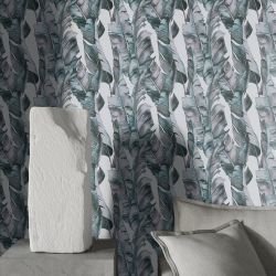 lush outlook  concept wallpaper  leafy collage blues