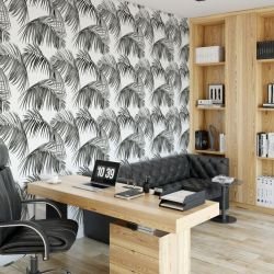 lush outlook concept wallpaper breezy palms greys
