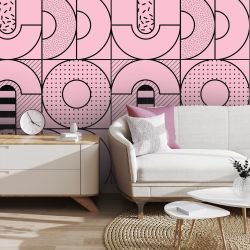 memphis mosaics graphic groove black pink concept