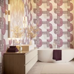 modern glamour concept bathroom wallcovering 