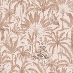 muted fronds wildlife animal mix vintage red