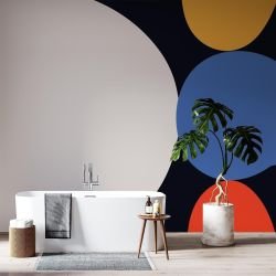 natural forms concept balance pink blue mix mural 