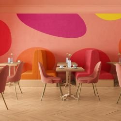 natural forms concept stepping stones sunset rose mural