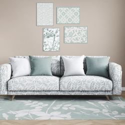 garden sketches concept rug flowering twigs sage