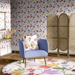 natures depiction concept cushion  rug  wallpaper and armchair