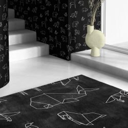 origami concept rug and wallpaper