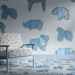 origami concept upholstery wallpaper and carpet