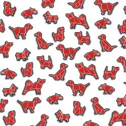 origami dogs rich reds 