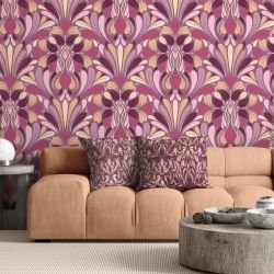 ornamental chic concept wallpaper and cushion fabric