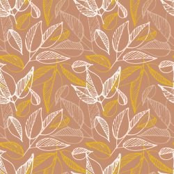 pattern pop etched sprigs brown yellow