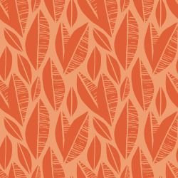 pattern pop linocut leaflet orange