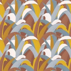 pattern pop pineapple succulent blue brown