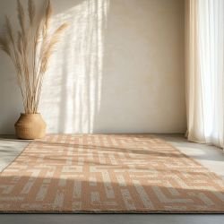 hamptons weekend concept rug hedgemaze pale terracotta 
