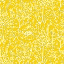 rainbow jungle leafy escapes mustard white reverse