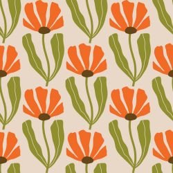 retrogroove crocus floral green orange
