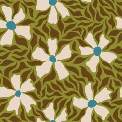 retrogroove mosaic daisies green blue