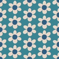 retrogroove simple daisies blue